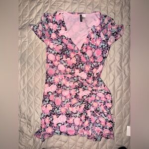 H&M Pink Floral Midi Dress